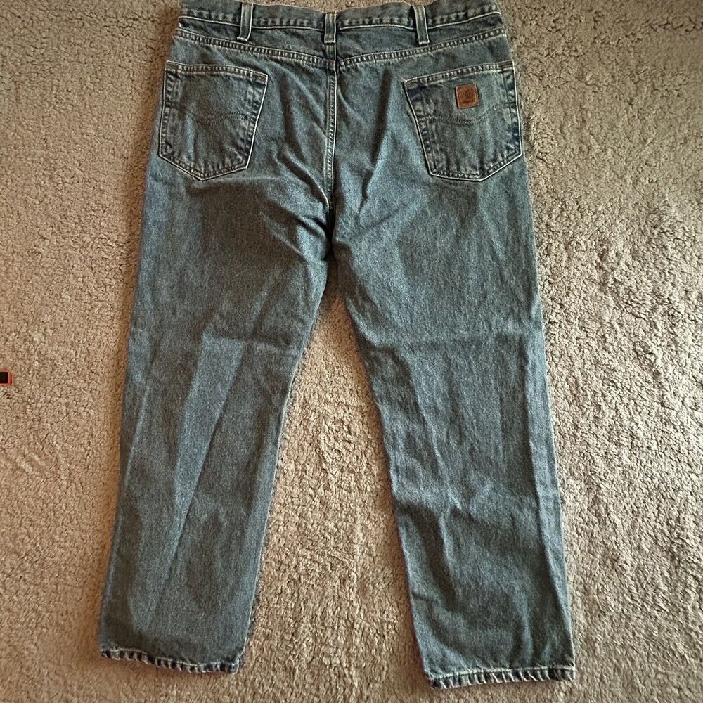 Carhartt Tradition Fit Jeans Mens 40 X 30 Blue Canvas Workwear Dadcore - Picture 14 of 16